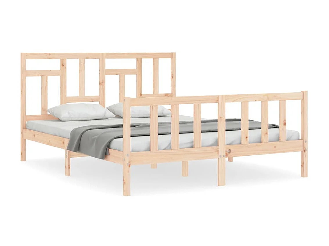 Cama com cabeceira 160x200 cm madeira maciça PT110130