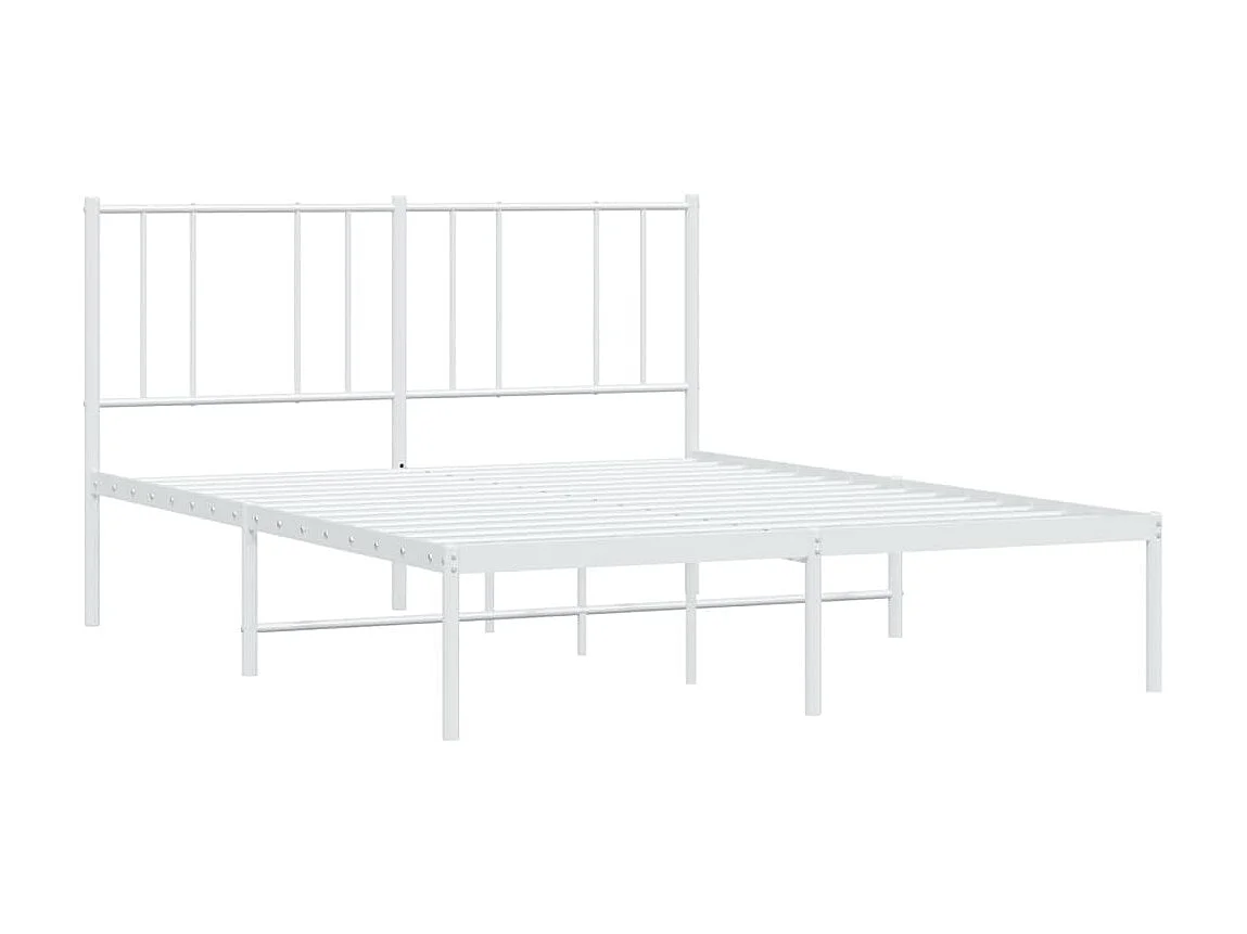 Lit-140x200 cm métal avec tête de lit blanc EGGB54501