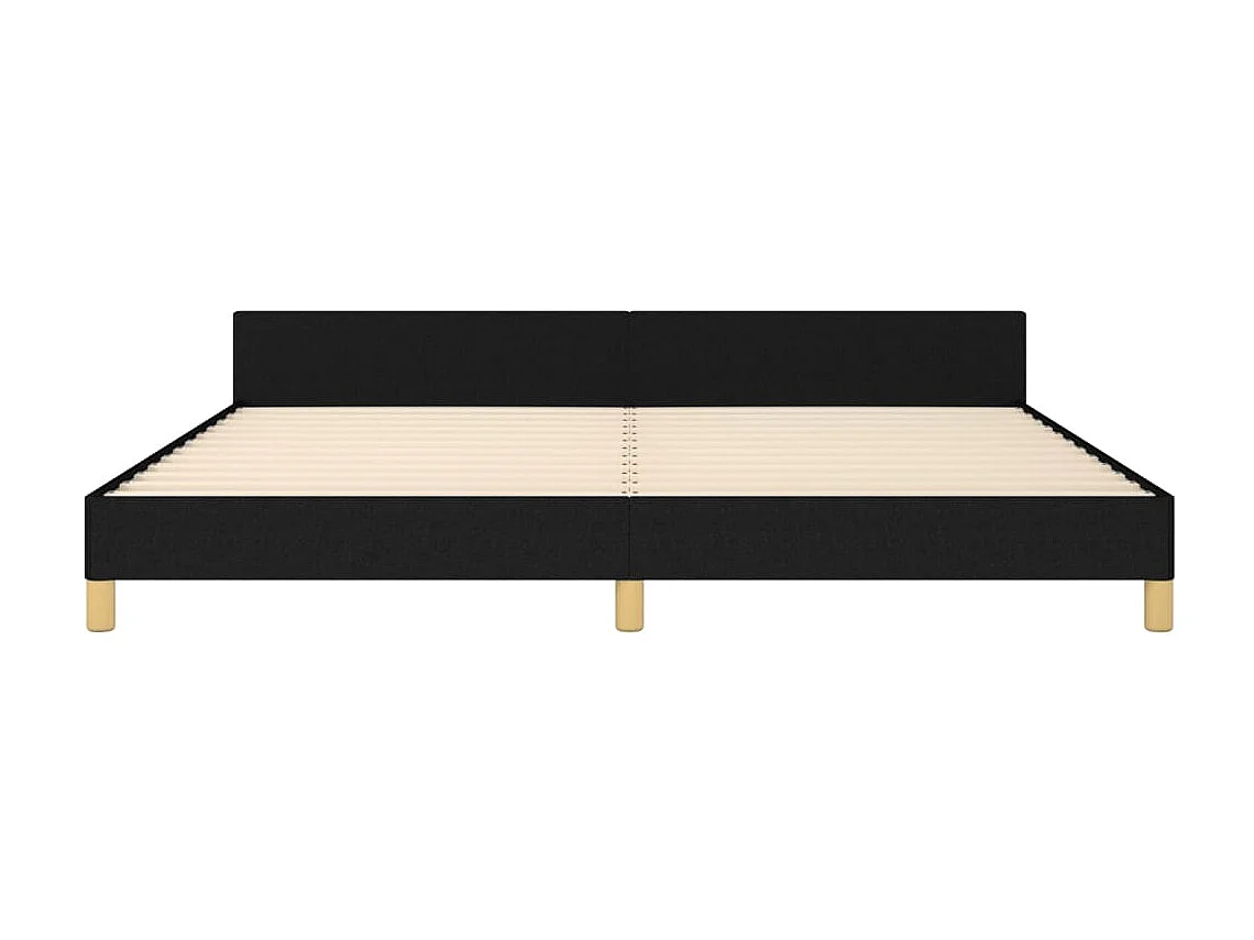 Bedframe met hoofdeinde stof zwart 200x200 cm NL16032