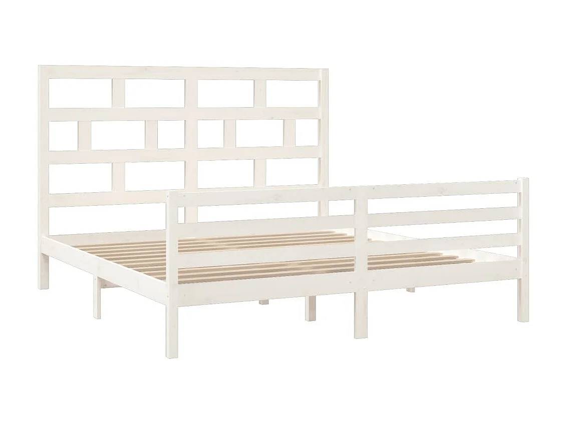 Lit-180x200 cm Blanc Bois massif Super King EGGB92545
