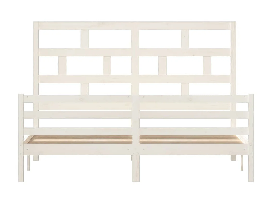 Lit-180x200 cm Blanc Bois massif Super King EGGB92545