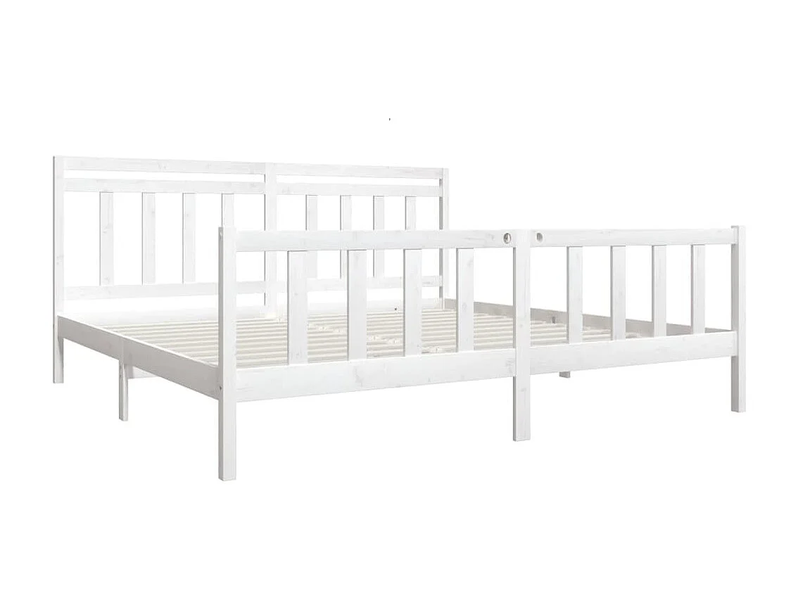 Lit-200x200 cm Blanc Bois massif EGGB90284