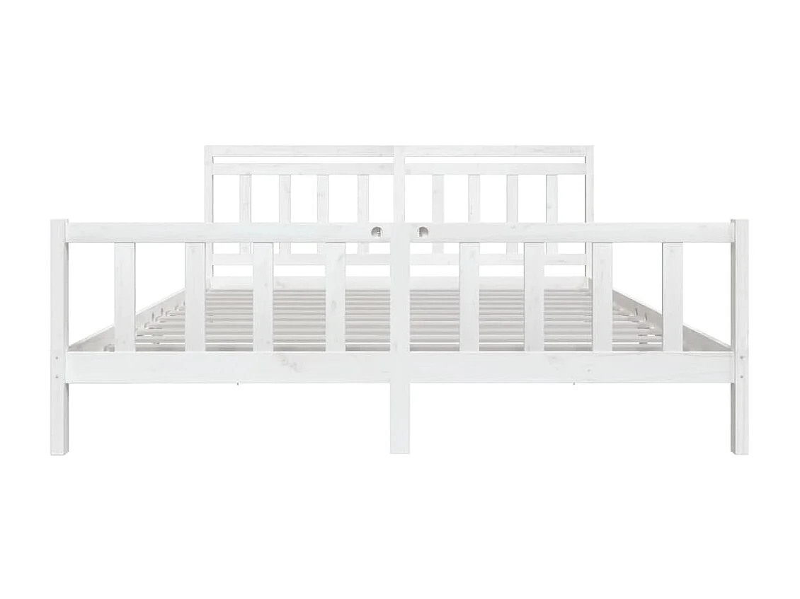 Lit-200x200 cm Blanc Bois massif EGGB90284