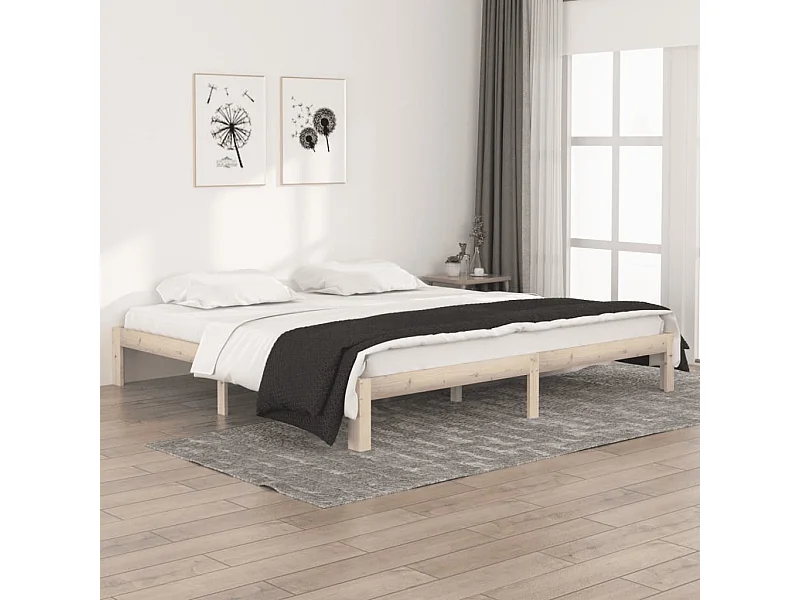Cama 200x200 cm madera maciza de pino ES50925