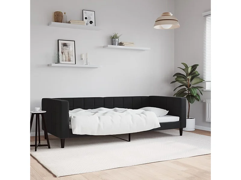 Lit-90x190 cm de repos noir velours EGGB56398