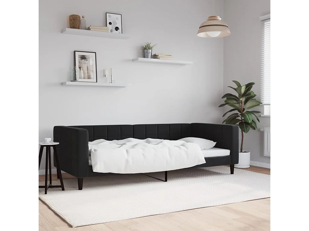 Lit-90x190 cm de repos noir velours EGGB56398