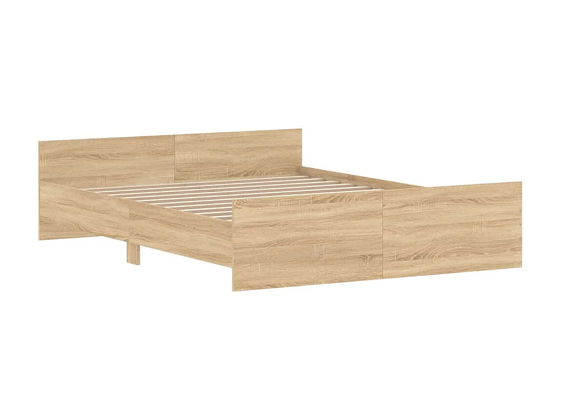 Lit-150x200 cm tête de lit et pied de lit chêne sonoma EGGB98877