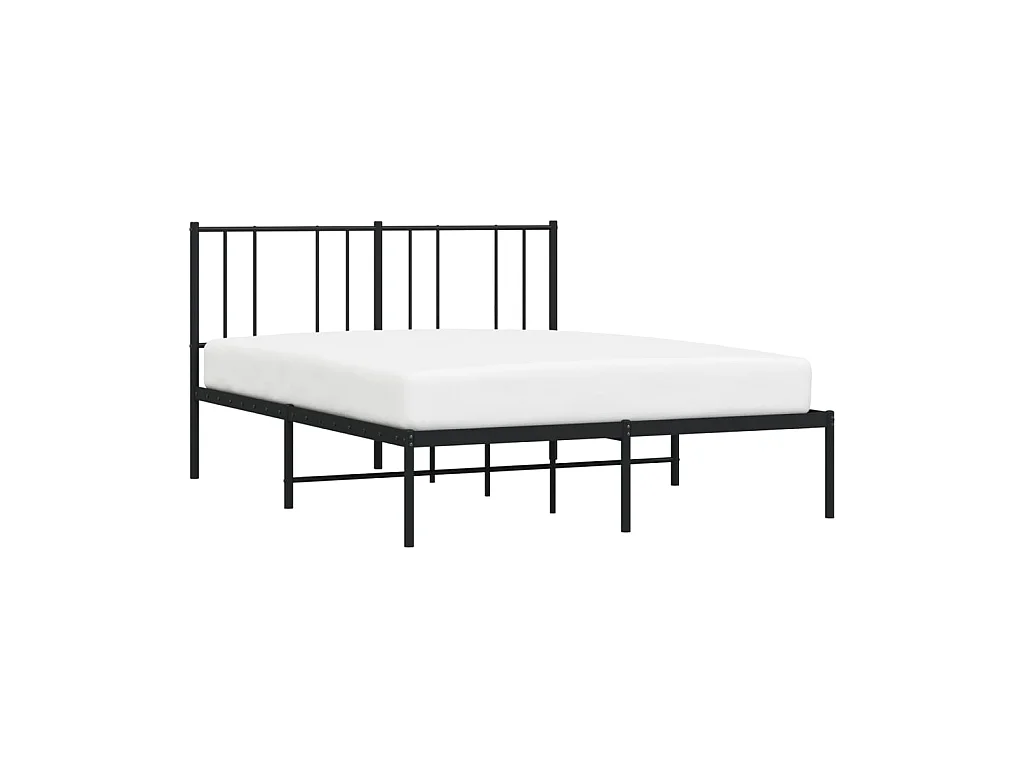 Lit-160x200 cm métal avec tête de lit noir EGGB97275