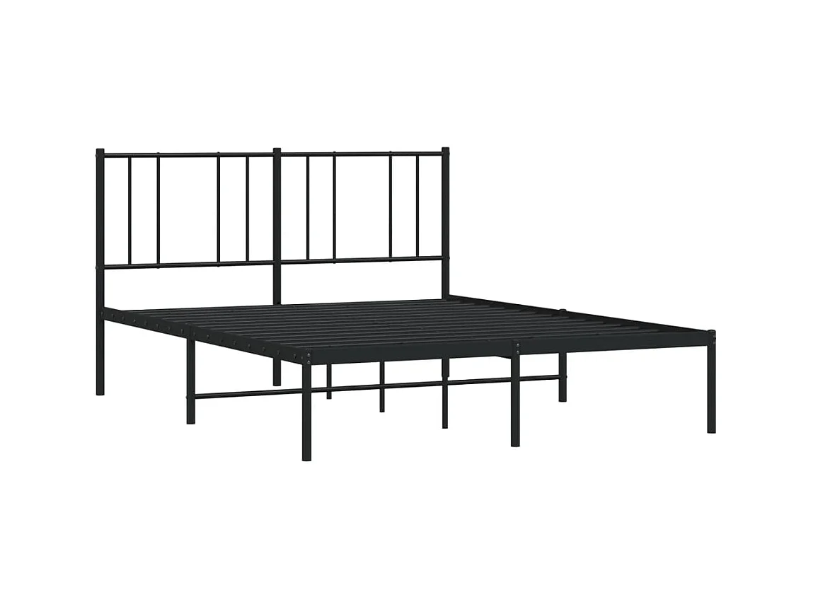 Lit-160x200 cm métal avec tête de lit noir EGGB97275
