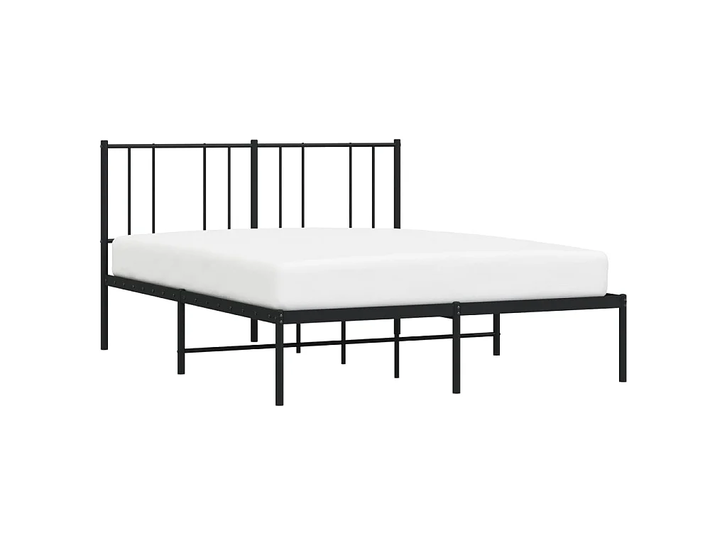 Cama com cabeceira 160x200 cm metal preto PT968603