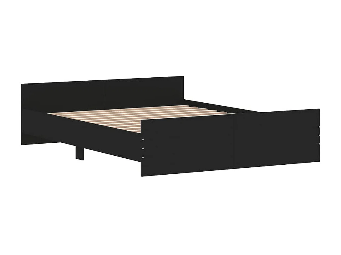Cama c/ painéis cabeceira e pés 150x200 cm preto PT957849
