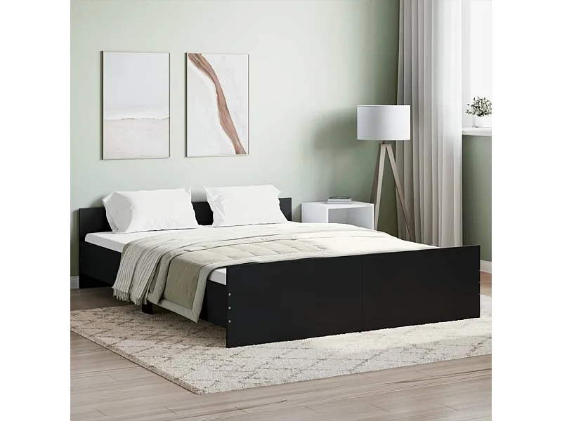 Bedframe met hoofd- en voeteneinde zwart 150x200 cm NL16036