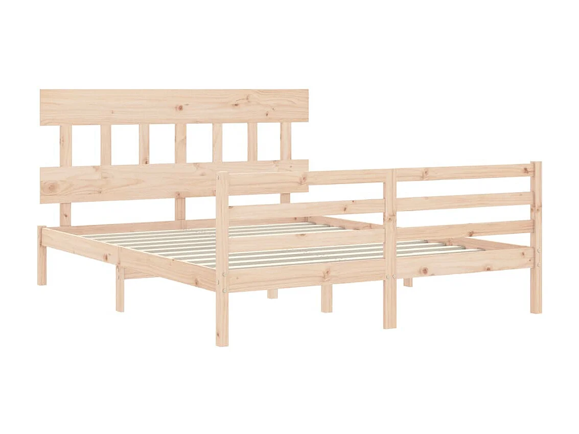 Cama com cabeceira 160x200 cm madeira maciça PT218409