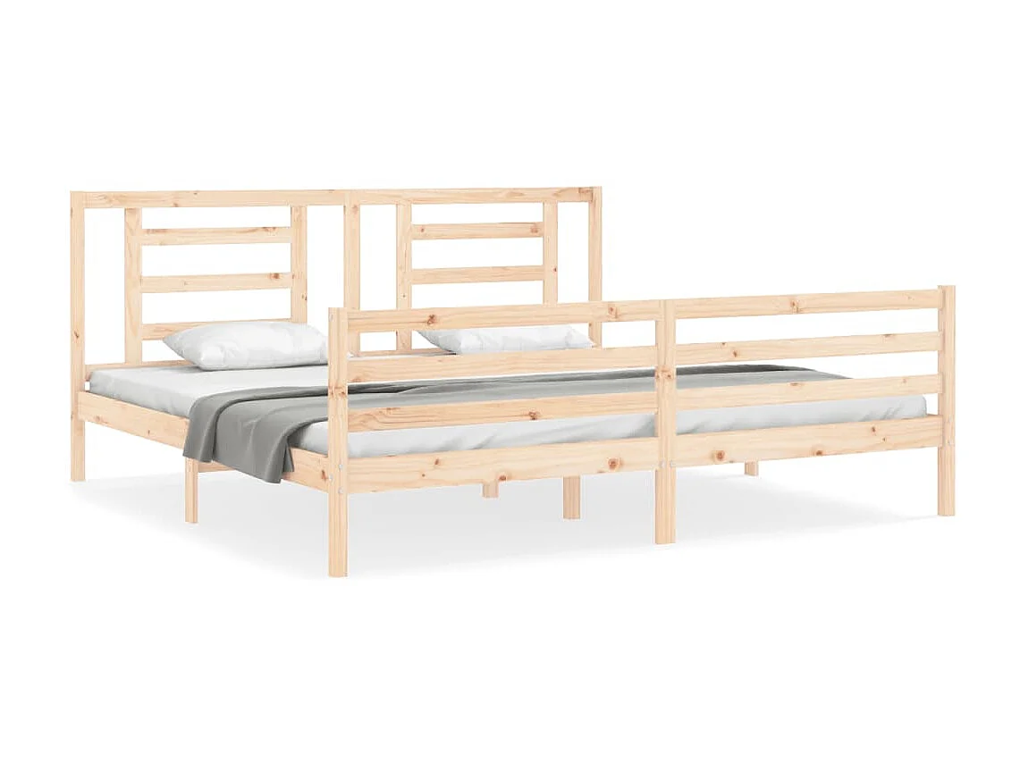 Lit-200x200 cm avec tête de lit bois massif EGGB12629