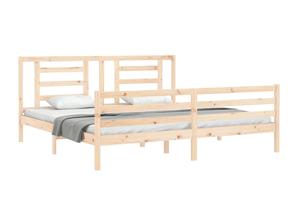 Lit-200x200 cm avec tête de lit bois massif EGGB12629