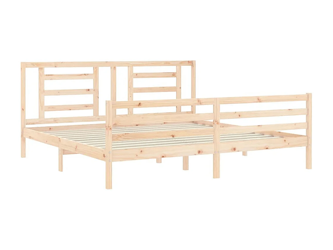 Lit-200x200 cm avec tête de lit bois massif EGGB12629