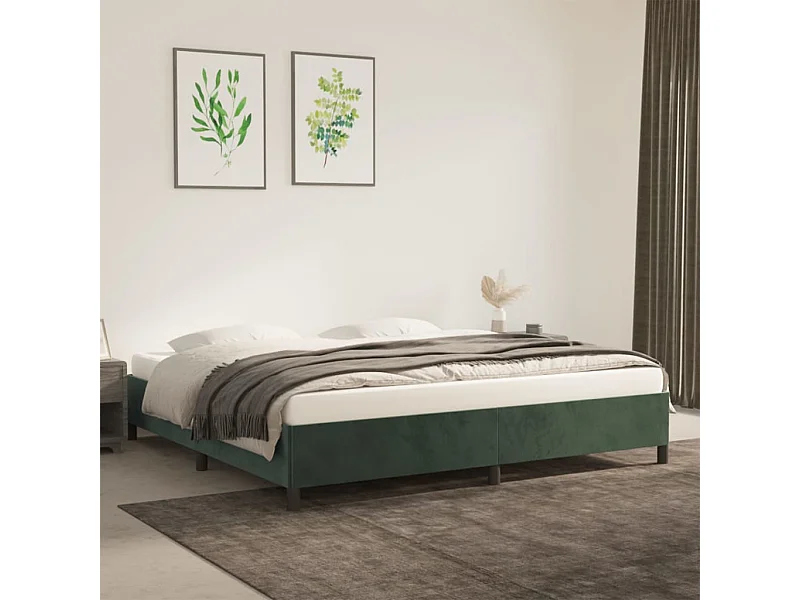 Cama 200x200 cm veludo verde-escuro PT569904