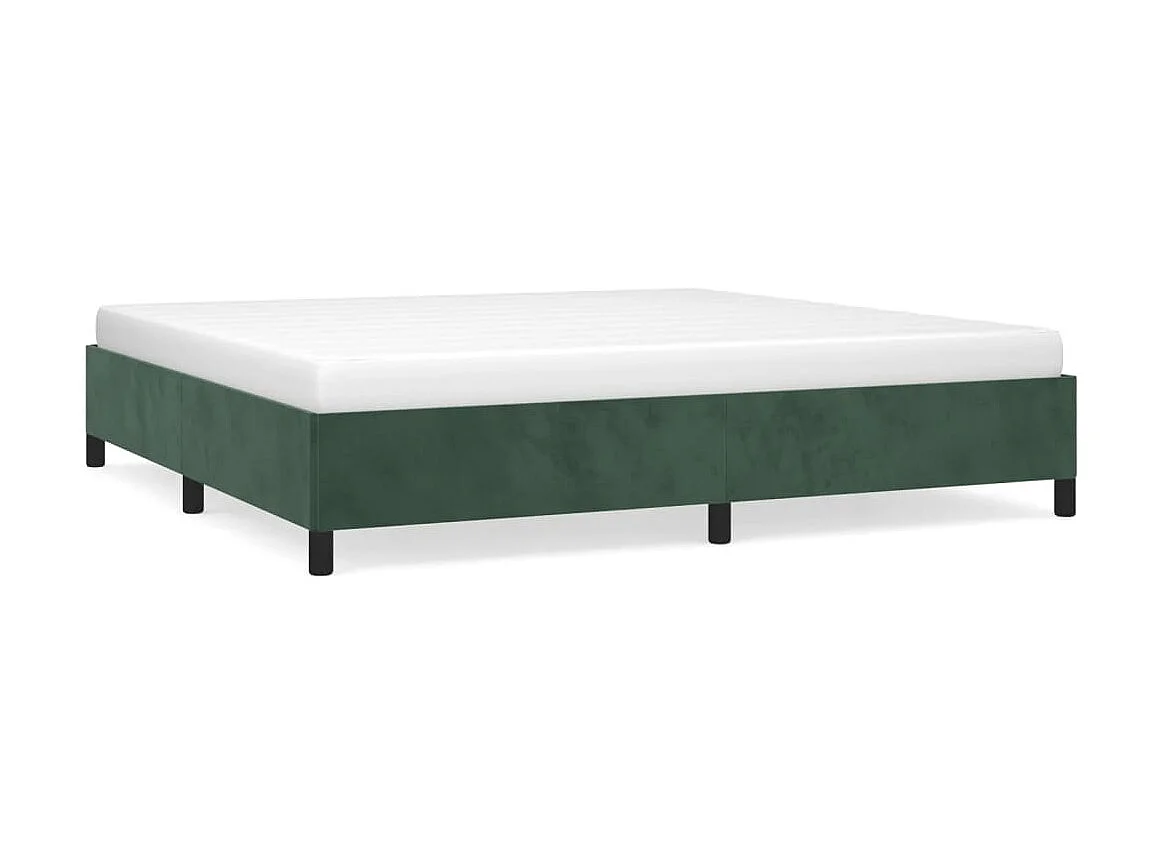 Lit-200x200 cm Vert foncé Velours EGGB17155