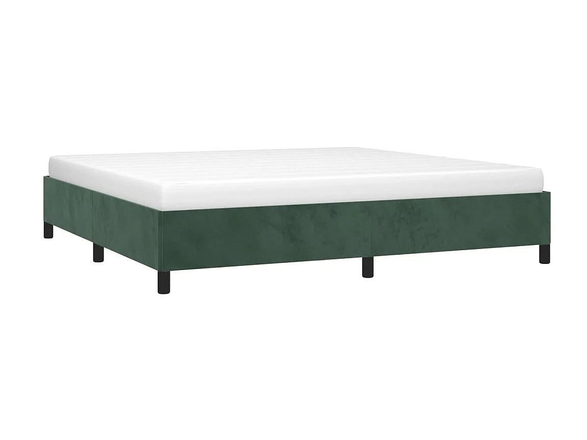 Lit-200x200 cm Vert foncé Velours EGGB17155