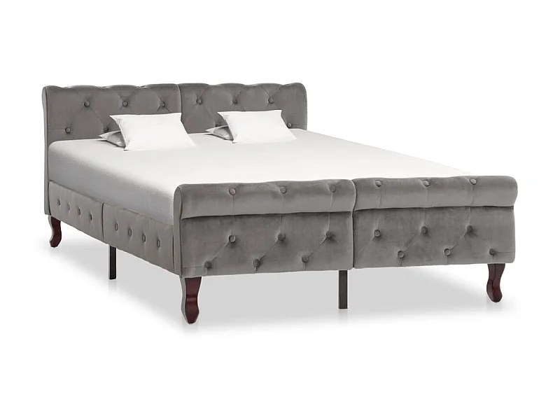 Cama 120x200 cm veludo cinzento PT675215