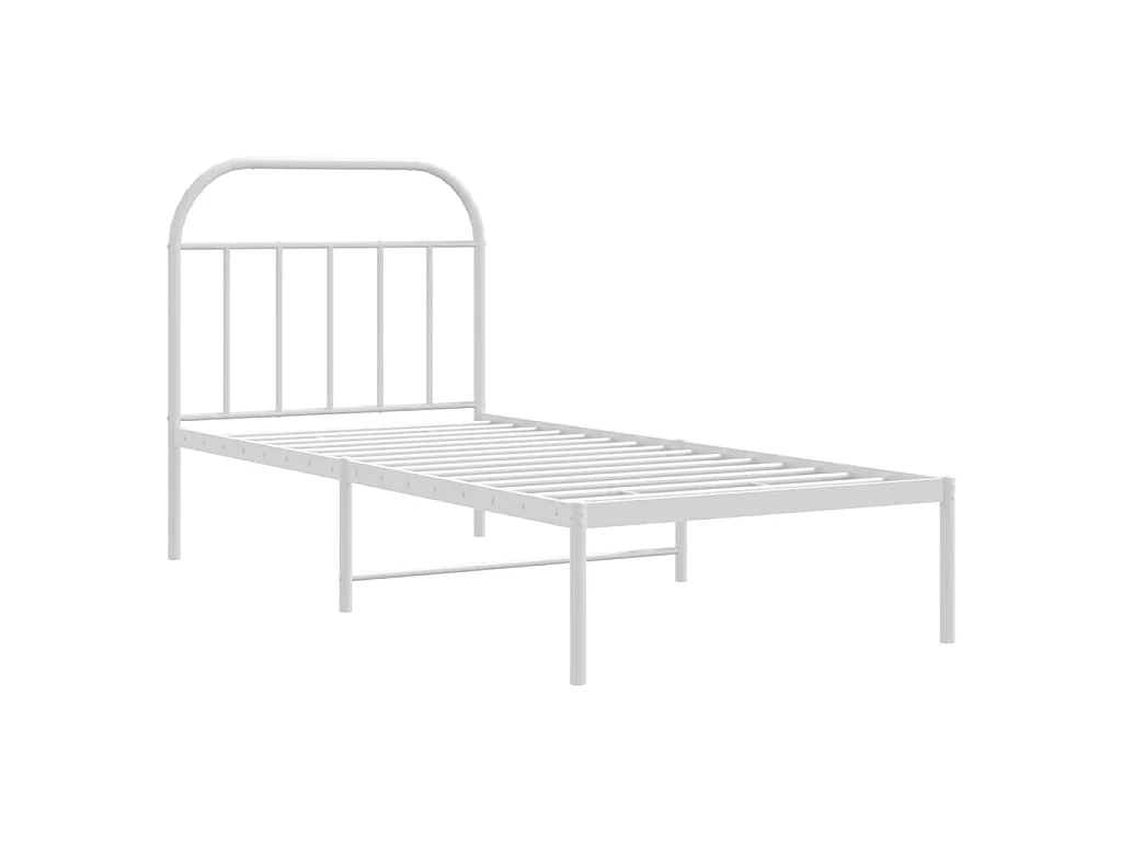 Lit-80x200 cm métal avec tête de lit blanc EGGB45404