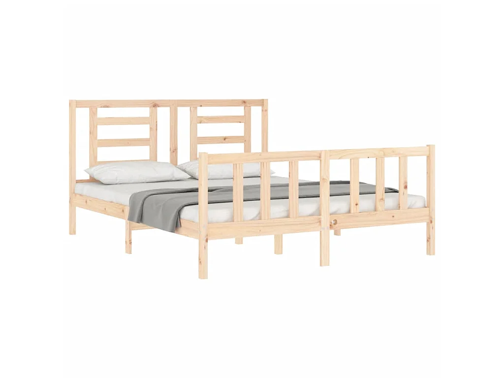 Cama 160x200 cm con cabecero madera maciza ES72499