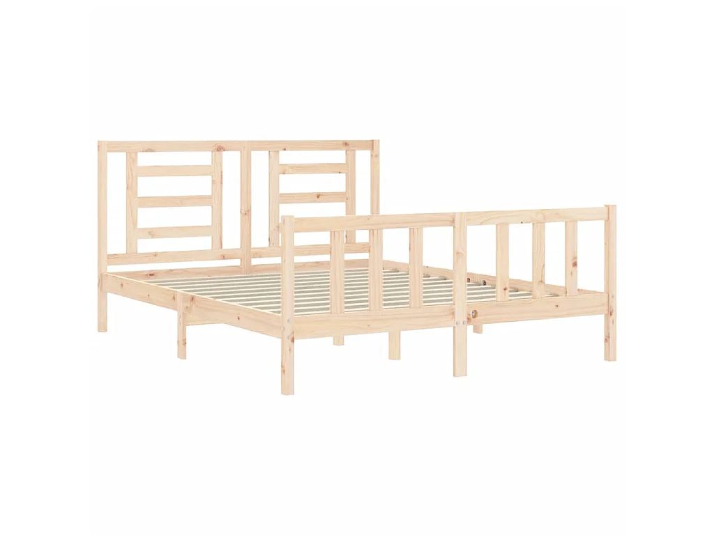 Cama com cabeceira 160x200 cm madeira maciça PT773512