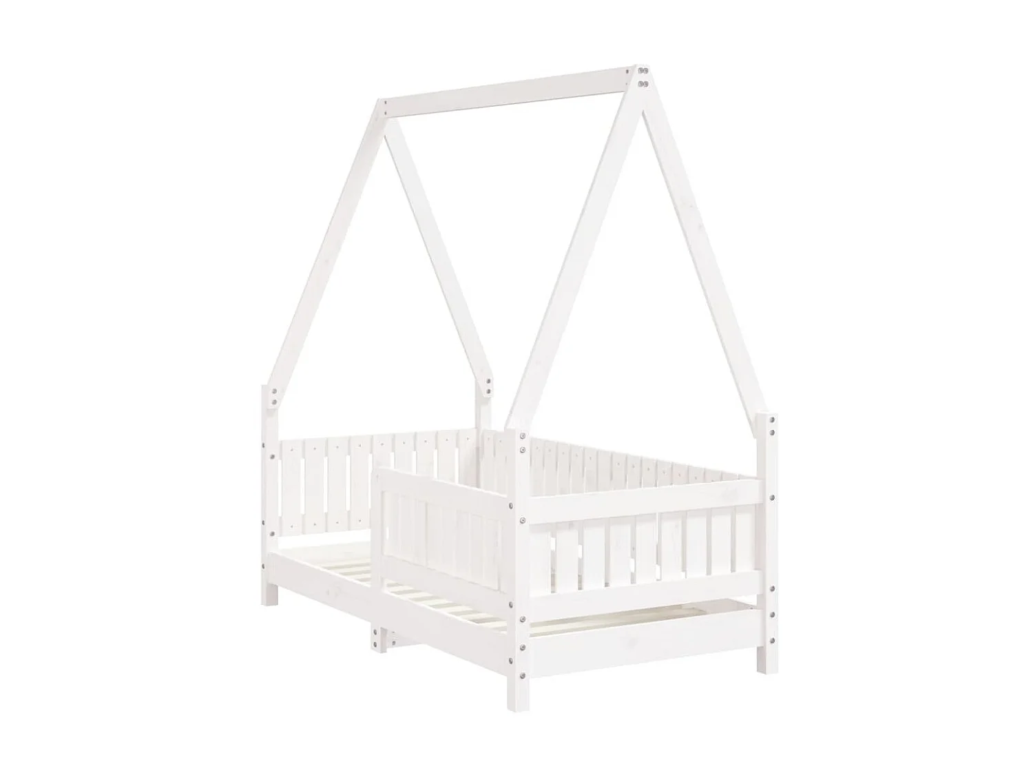 Cama infantil 70x140 cm pinho maciço branco PT452545