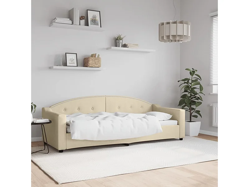 Lit-80x200 cm de repos crème tissu EGGB25575