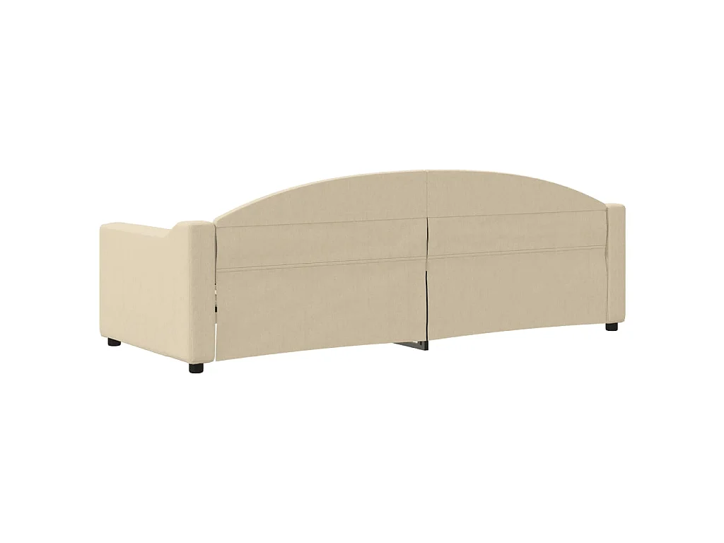 Cama 90x190 cm tela color crema ES87432