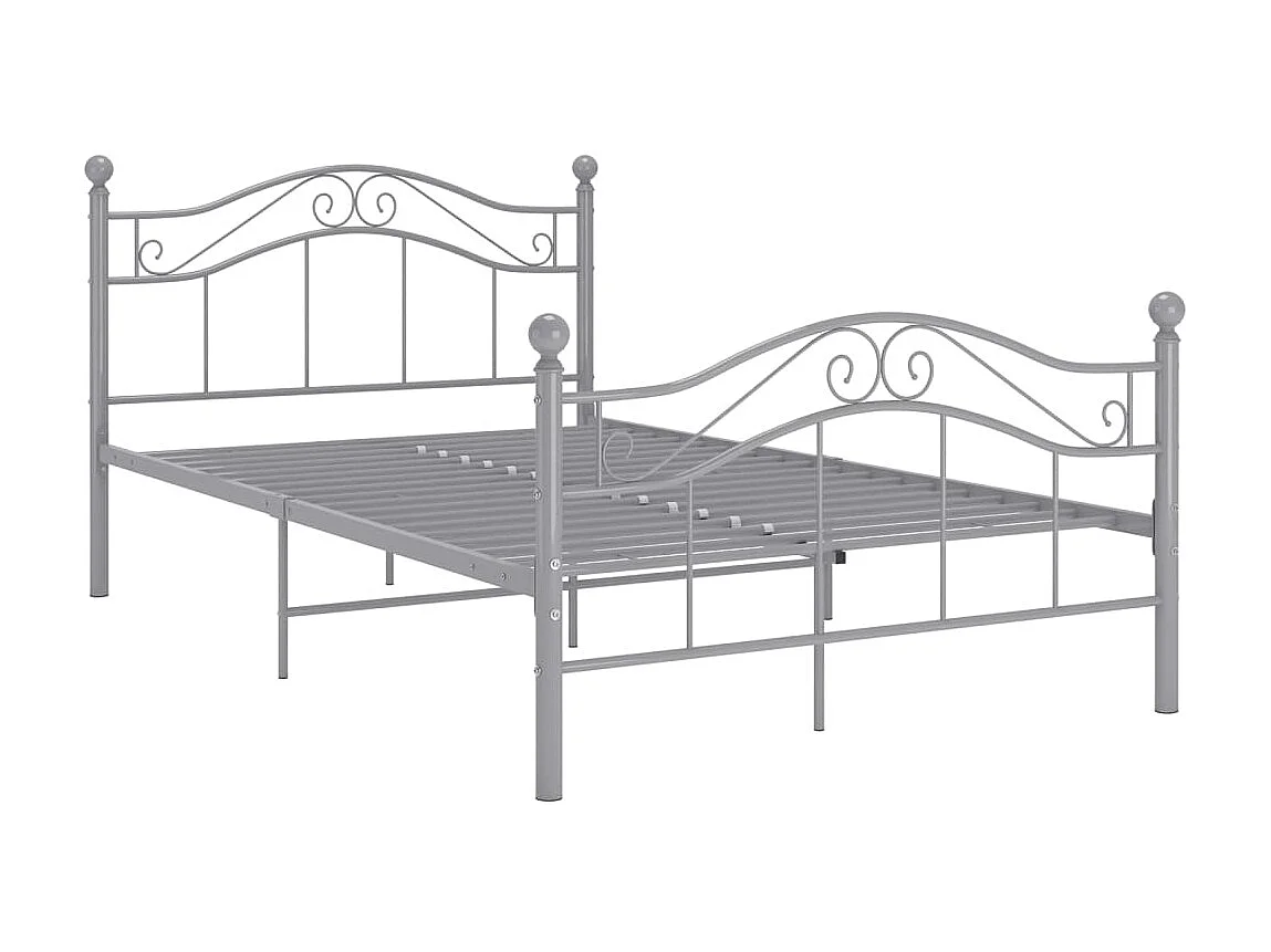 Cama 120x200 cm metal cinzento PT856339