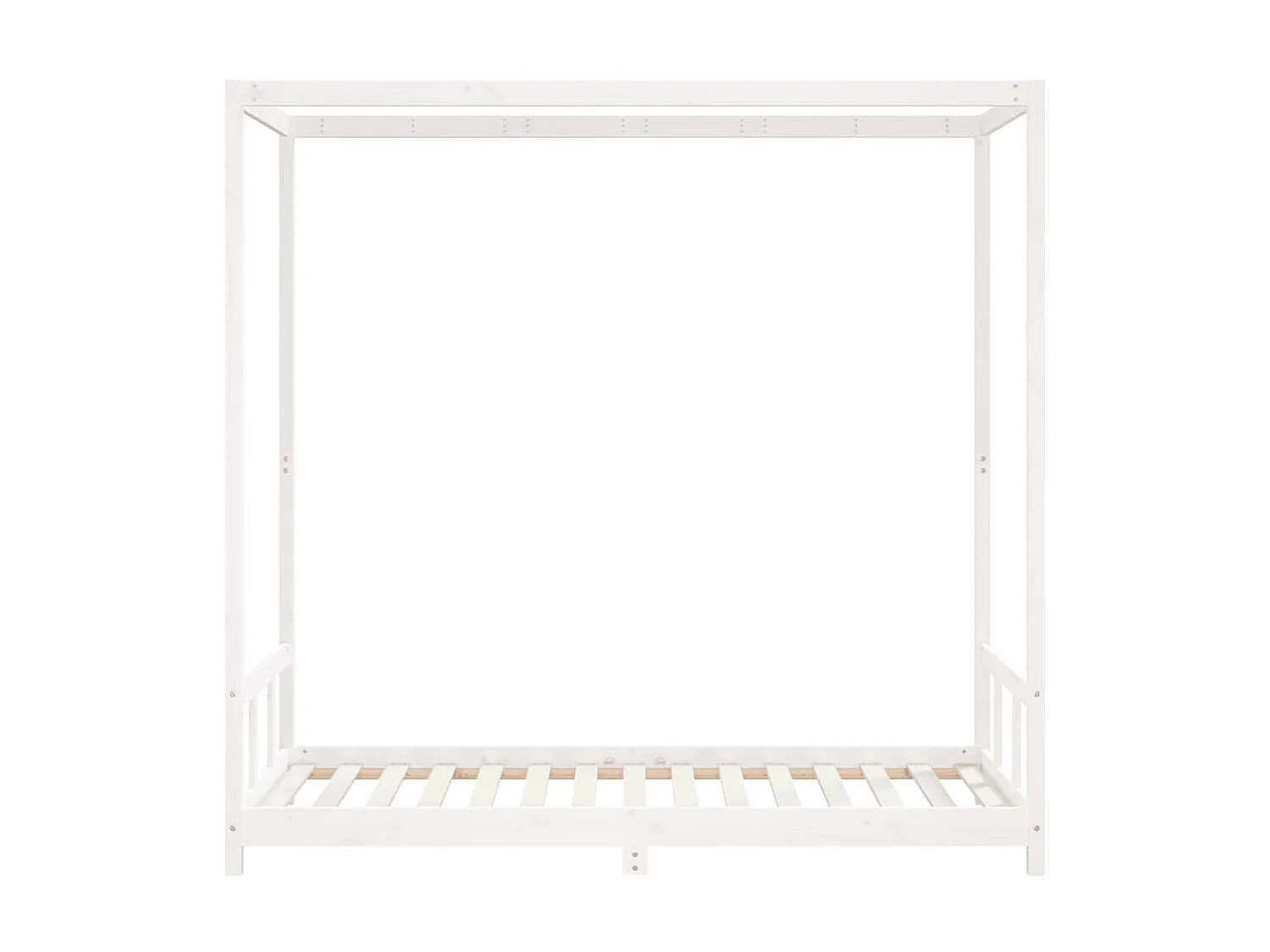 Kinderbedframe 90x190 cm massief grenenhout wit NL33213