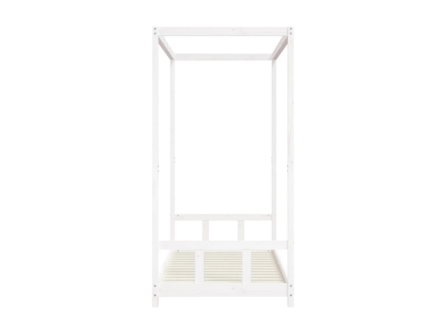 Kinderbedframe 90x190 cm massief grenenhout wit NL33213