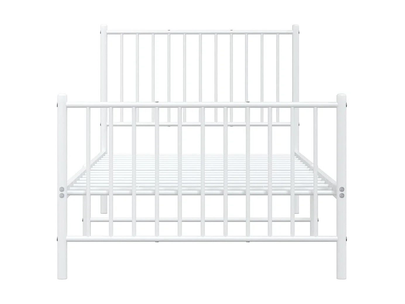 Cama com cabeceira e pés 90x200 cm metal branco PT281494