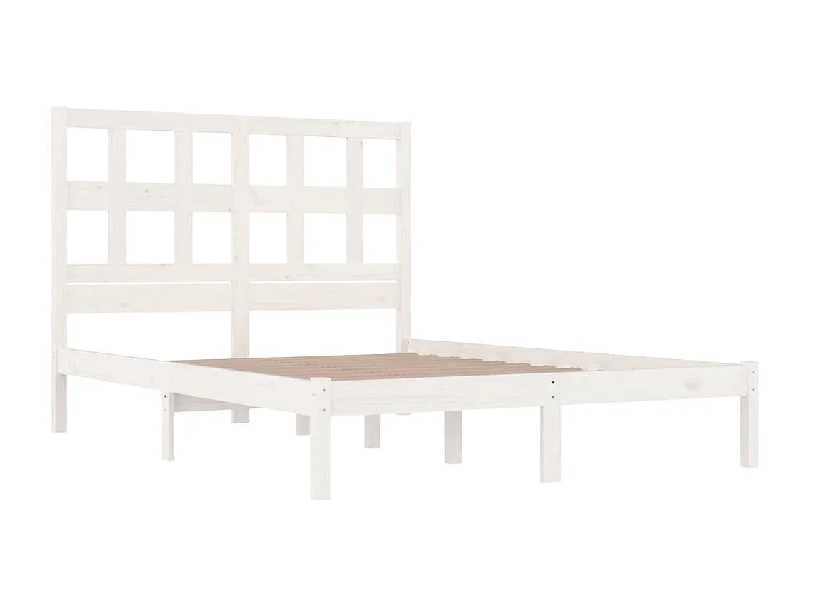 Cama 180x200 cm madera maciza blanco Super King ES76712