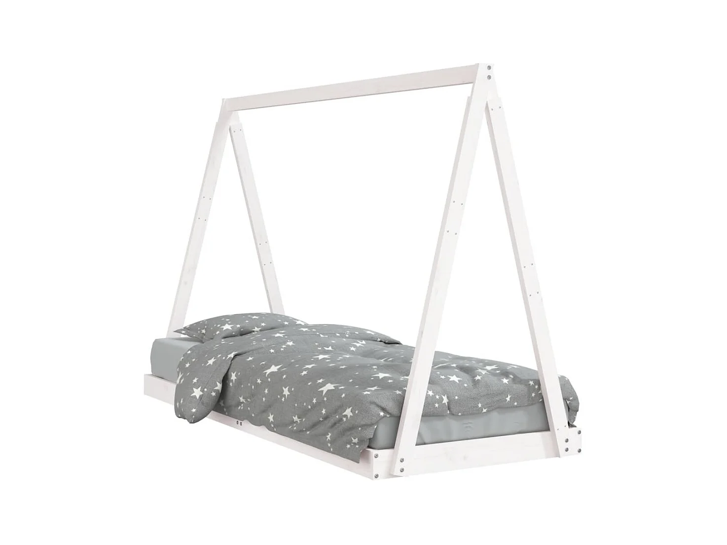 Lit-80x200 cm pour enfants blanc bois de pin massif EGGB78223