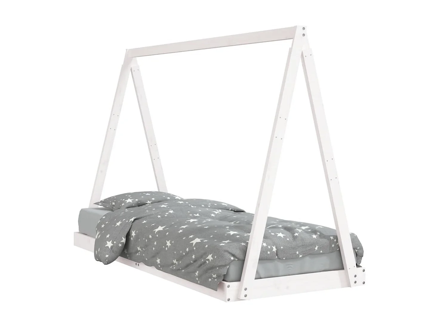 Lit-80x200 cm pour enfants blanc bois de pin massif EGGB78223