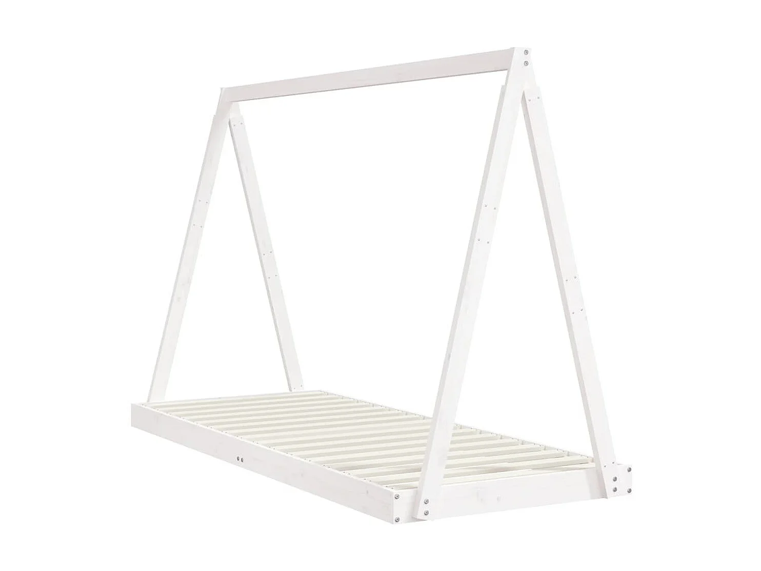 Lit-80x200 cm pour enfants blanc bois de pin massif EGGB78223