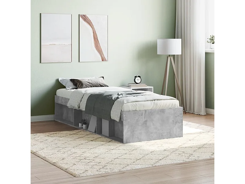 Cama solteiro 75x190 cm cinzento cimento PT455912