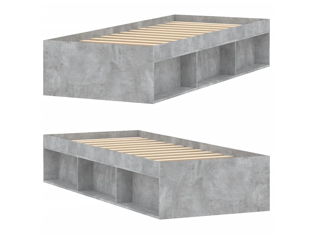 Cama solteiro 75x190 cm cinzento cimento PT455912