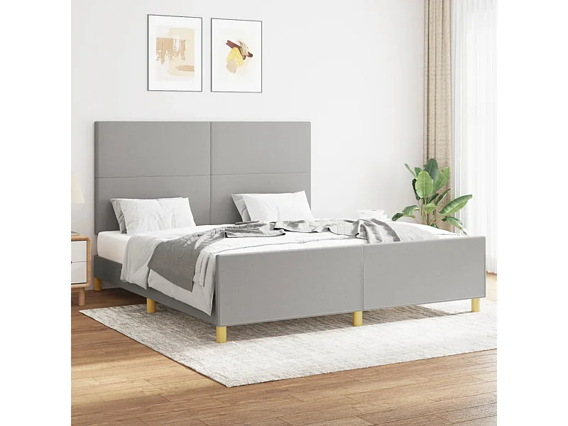 Cama 160x200 cm tecido cinzento-claro PT215120