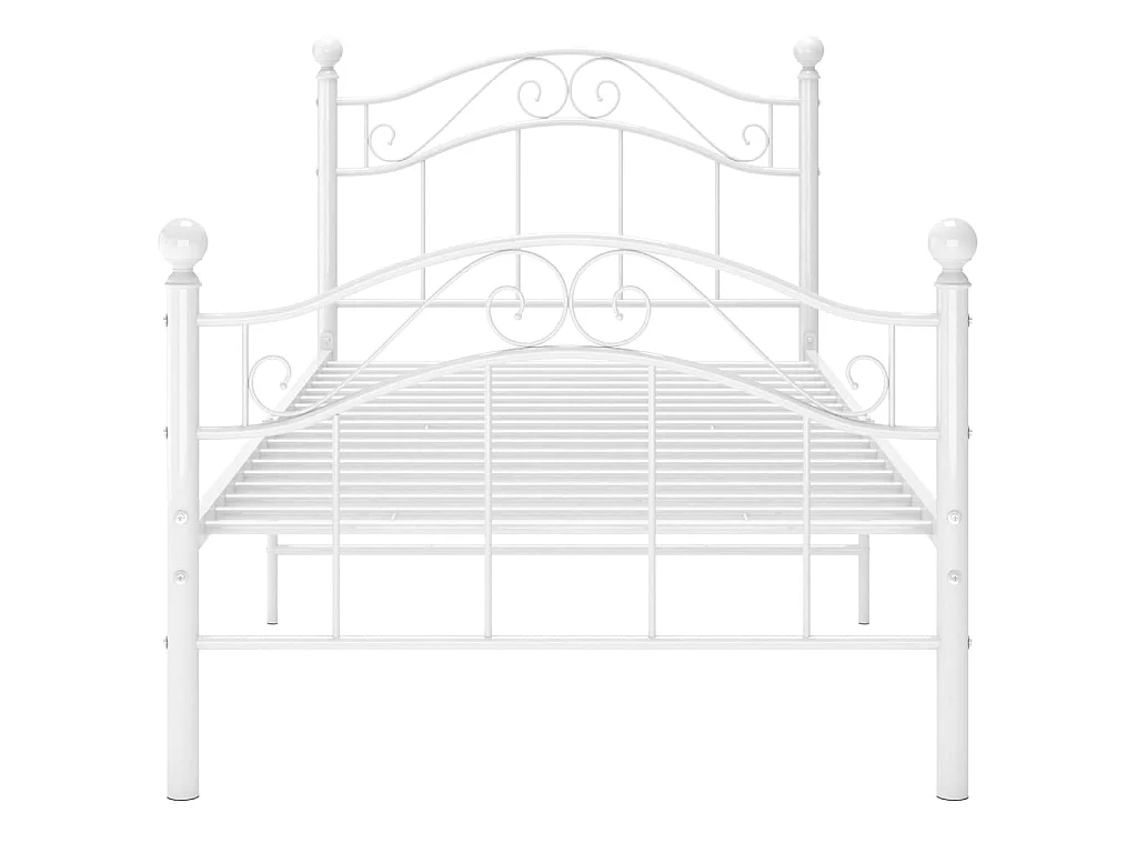 Cama 90x200 cm de metal blanco ES20236