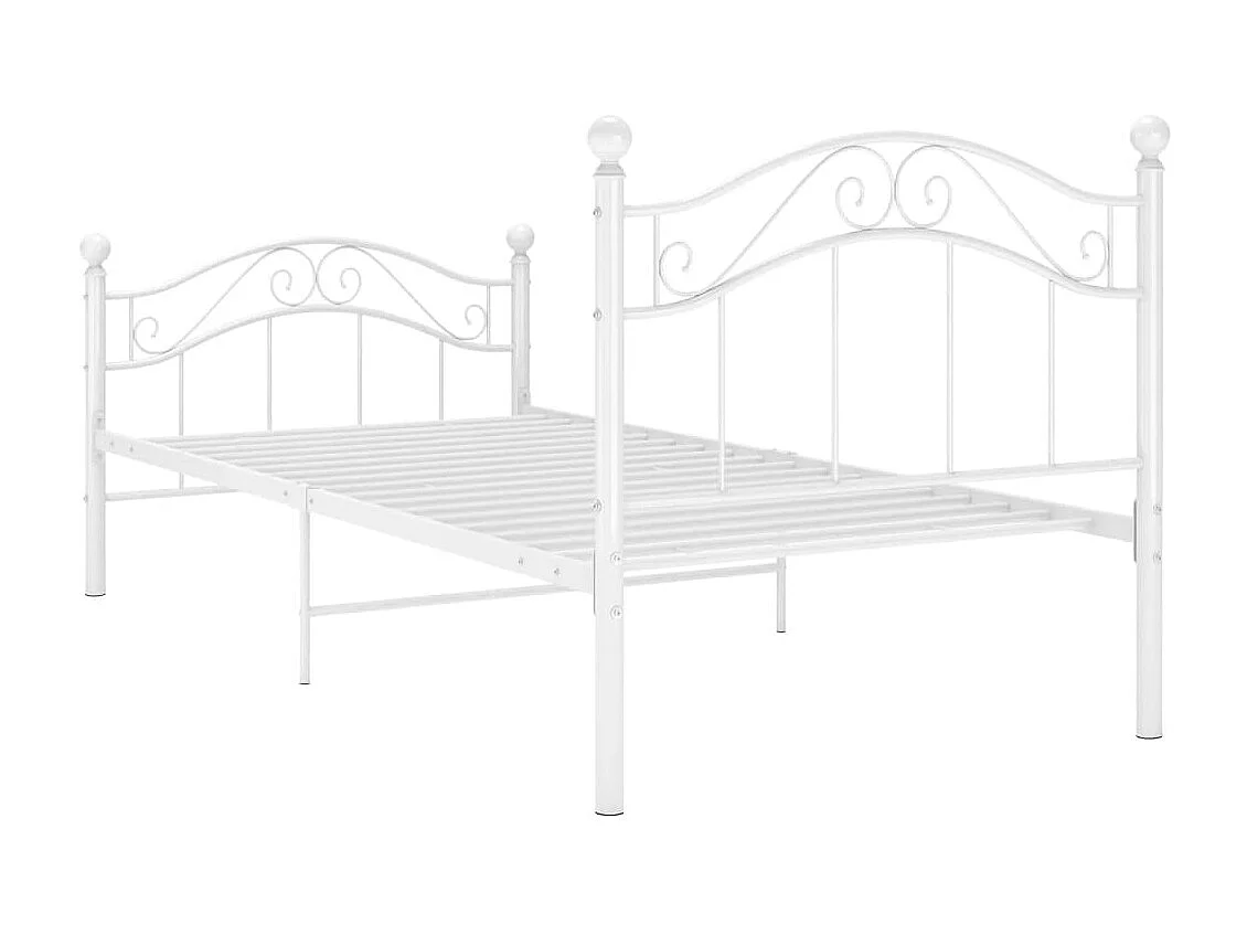 Cama 90x200 cm de metal blanco ES20236