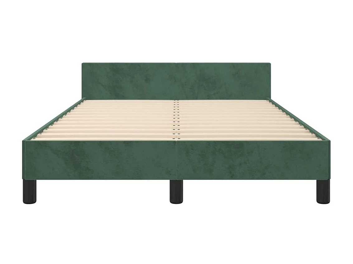 Lit-120x200 cm avec tête de lit Vert foncé Velours EGGB39771