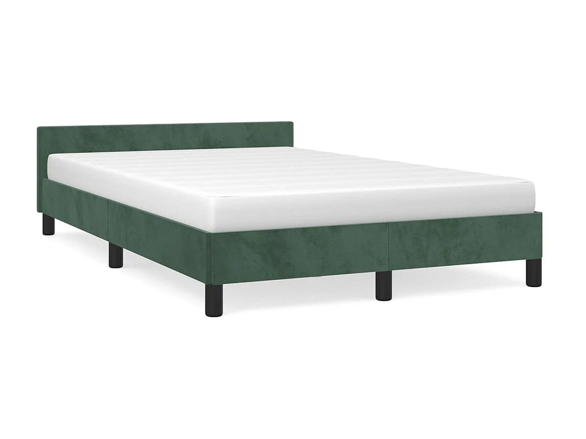 Lit-120x200 cm avec tête de lit Vert foncé Velours EGGB39771