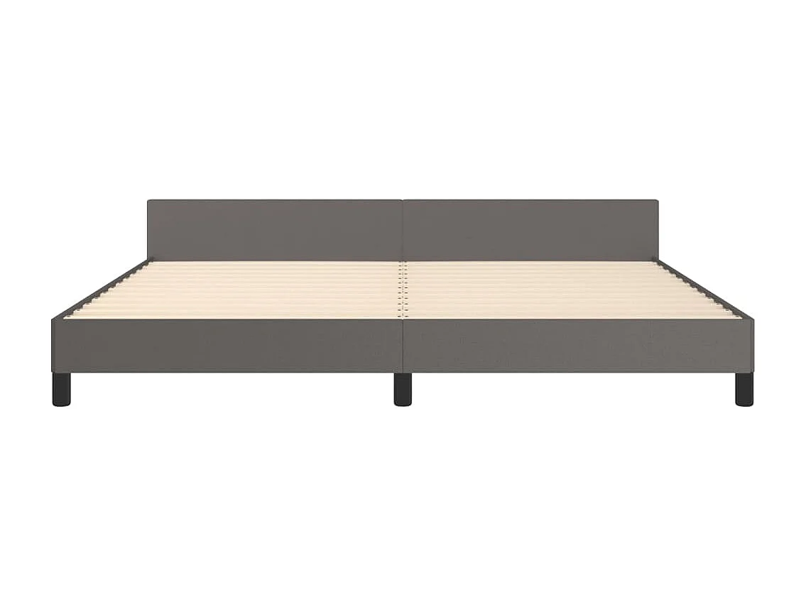 Lit-200x200 cm avec tête de lit Gris Similicuir EGGB16050