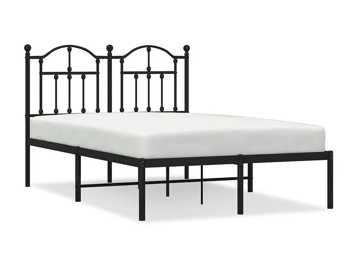 Cama 120x200 cm con cabecero metal negro ES99180
