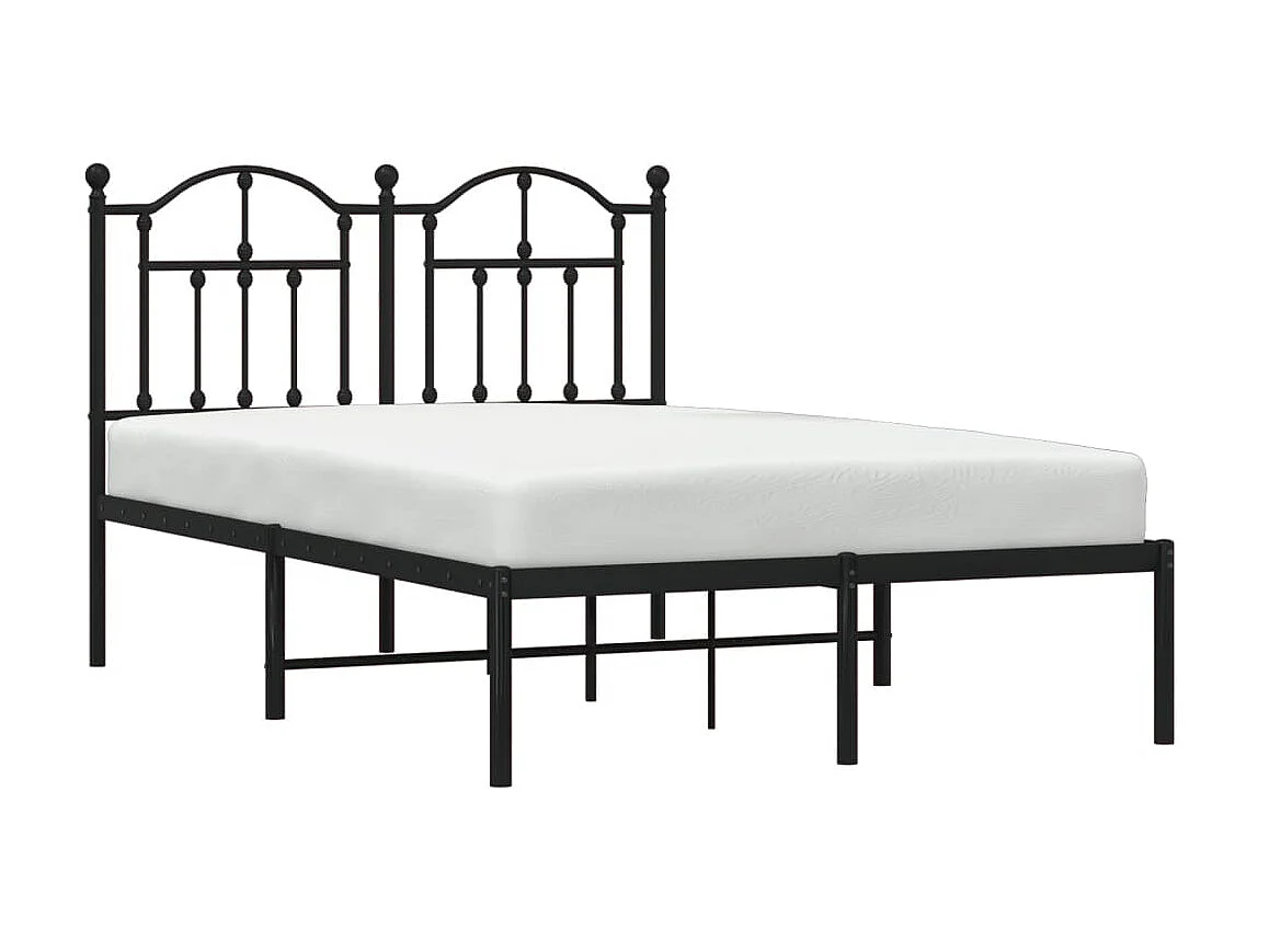 Cama 120x200 cm con cabecero metal negro ES99180