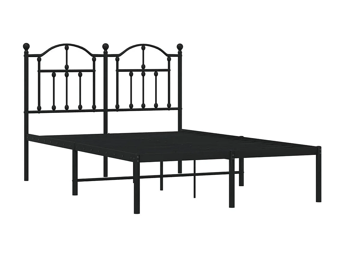 Cama 120x200 cm con cabecero metal negro ES99180