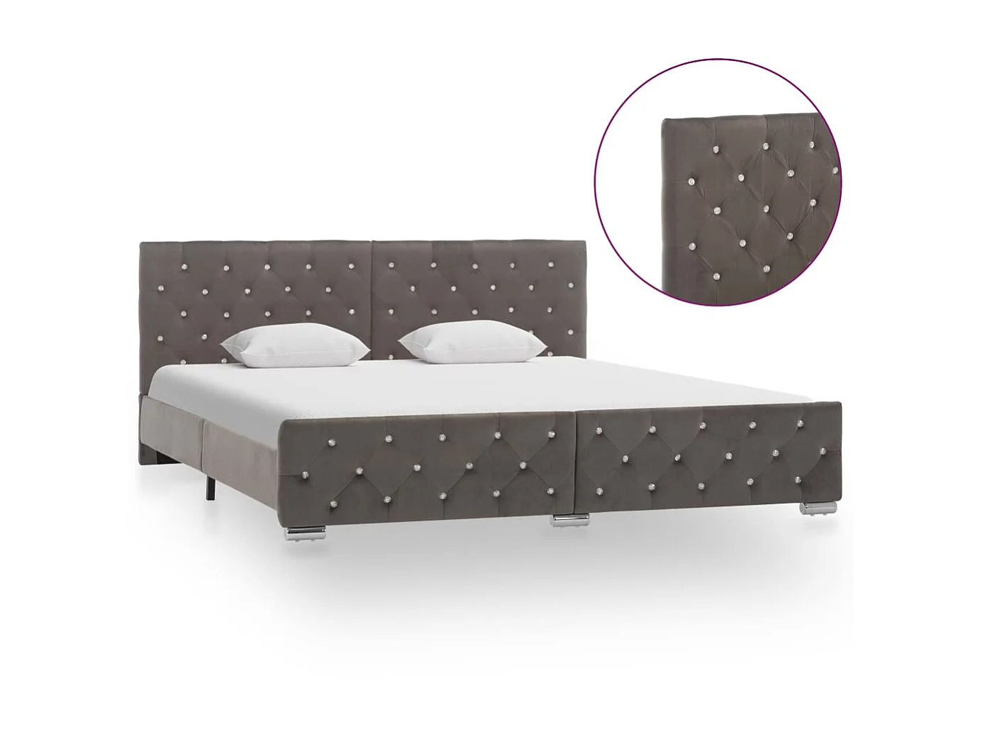 Lit-180x200 cm Gris Velours EGGB80899